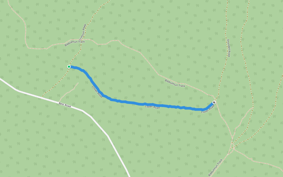 Clover Road walking route map in Lyalls Mill