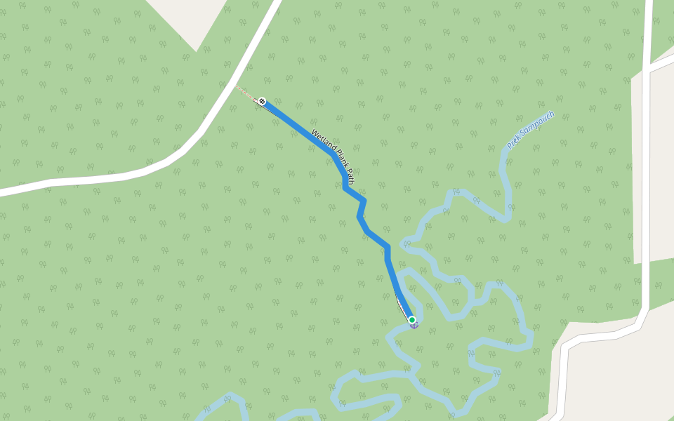 Wetland Plank Path walking route map in Preah Sihanouk