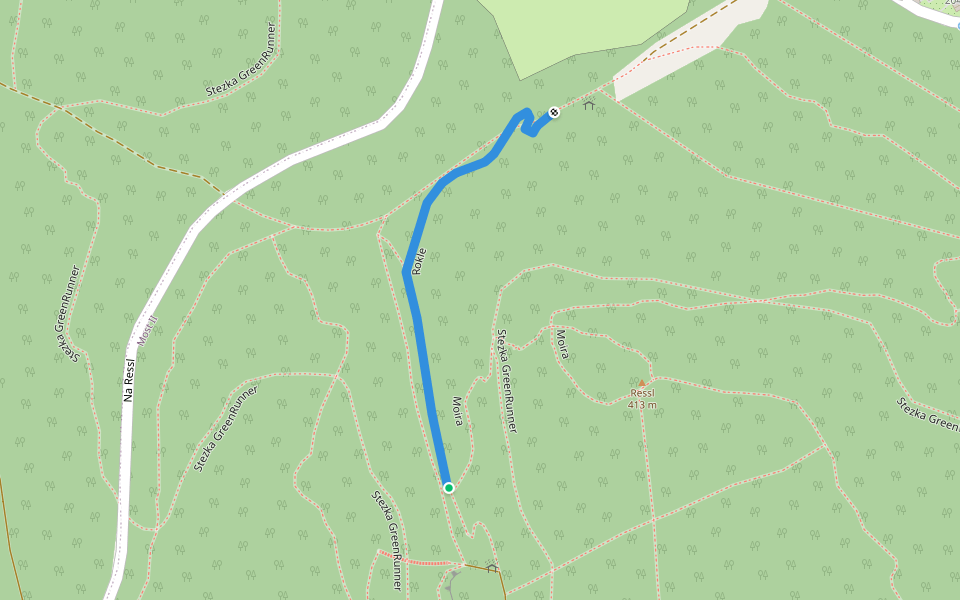 Rokle walking route map in Most