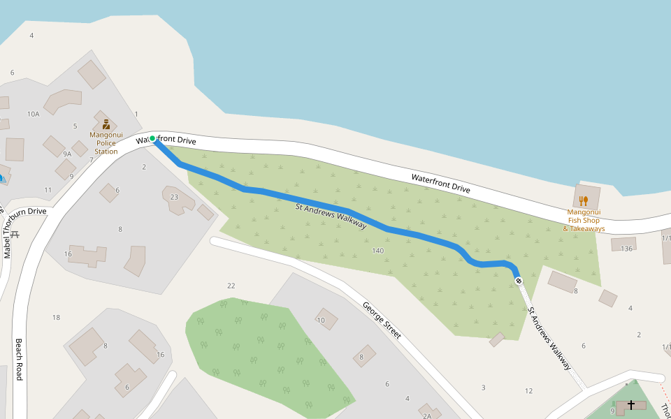 St Andrews Walkway walking route map in Mangōnui