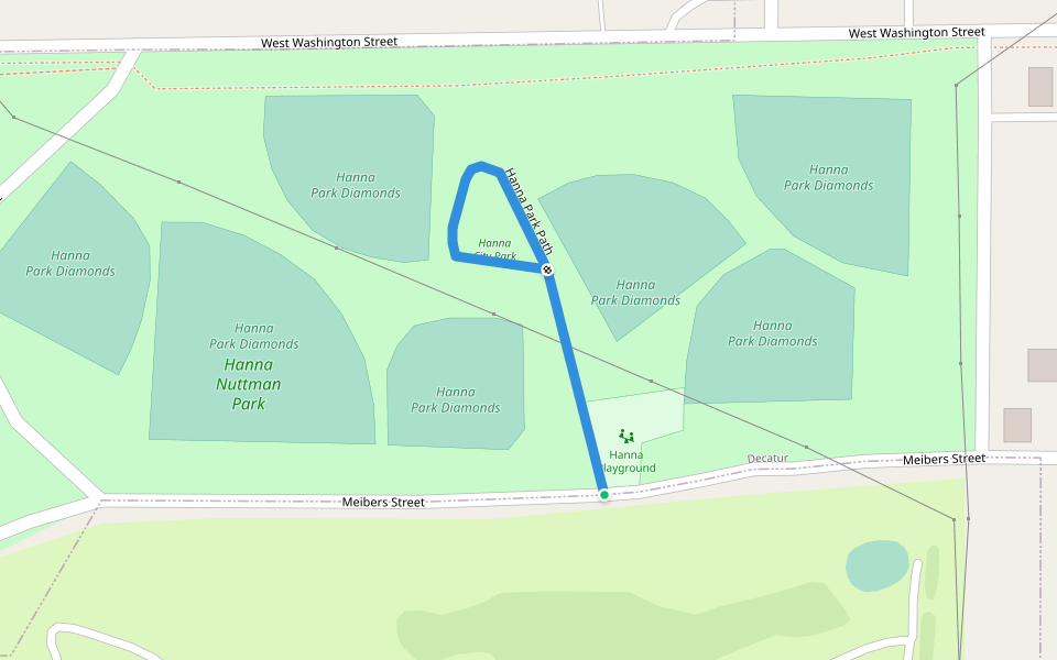 Hanna Park Path walking route map in Decatur