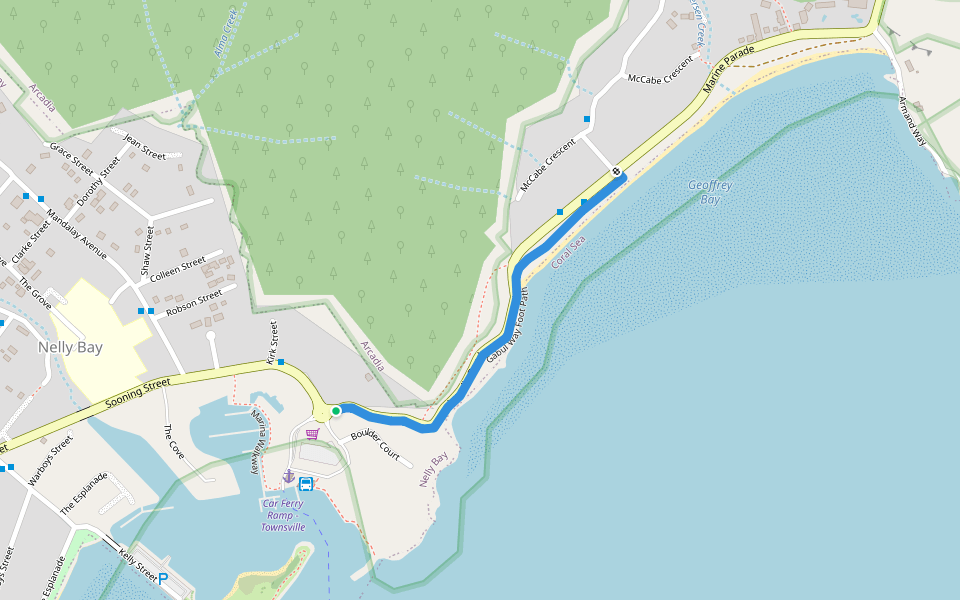 Gabul Way Foot Path walking route map in Nelly Bay