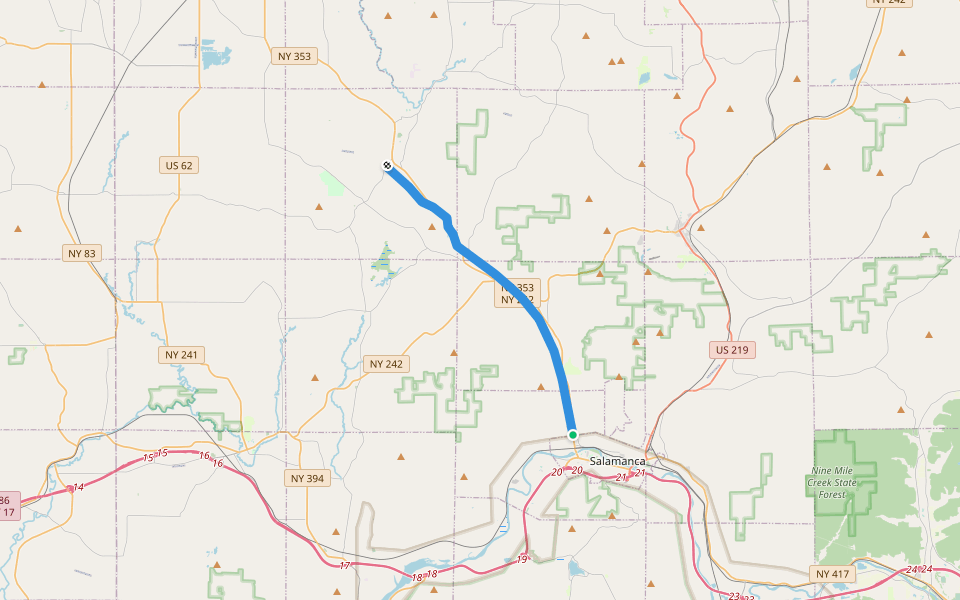 Pat McGee Trail walking route map in Salamanca