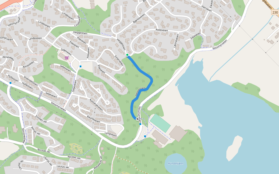 Heggestien walking route map in Ime