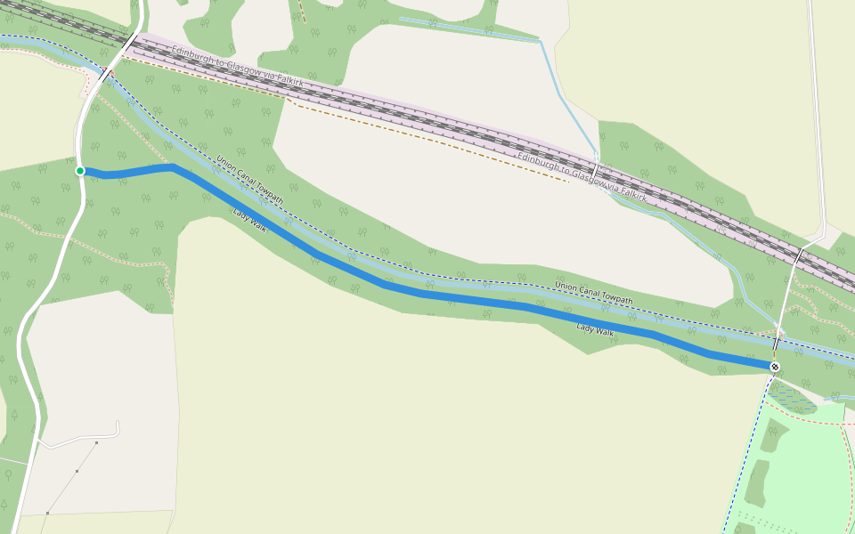 Lady Walk walking route map in Winchburgh