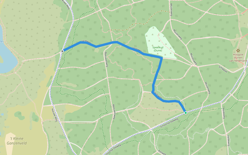 Jachtweg walking route map in Schoorl