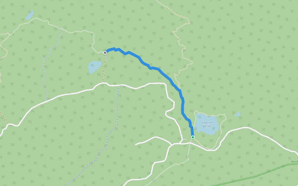 Los Troperos walking route map in Coyhaique