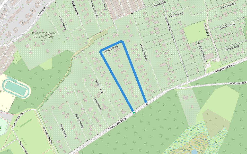 Fichtenweg walking route map in Premnitz