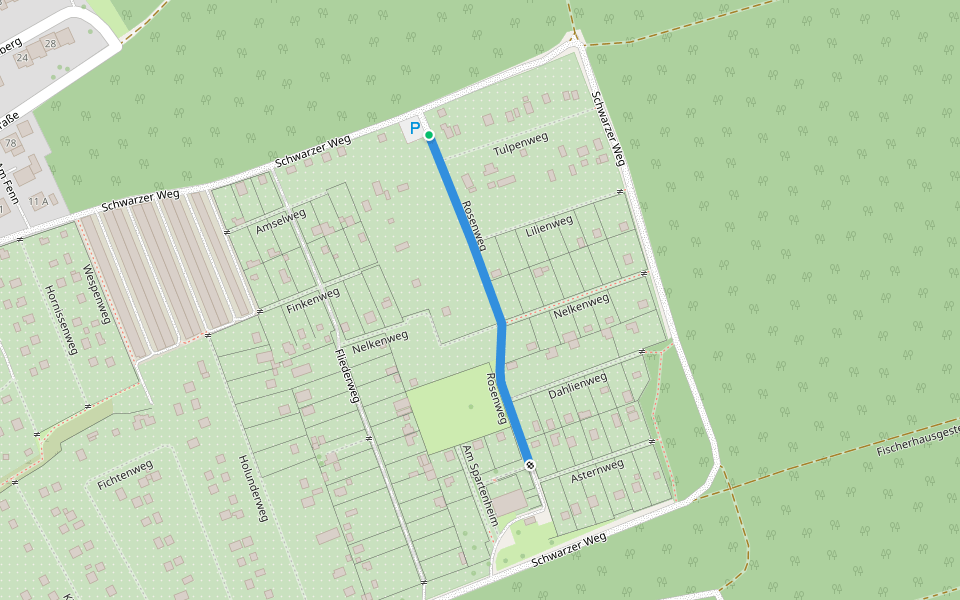 Rosenweg walking route map in Premnitz