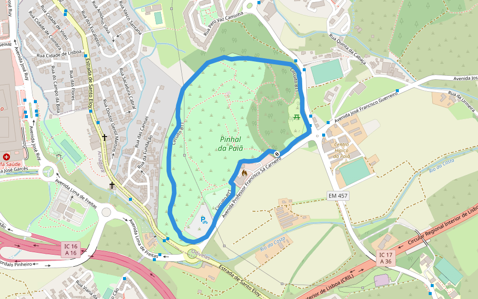 Circuito BTT walking route map in Pontinha