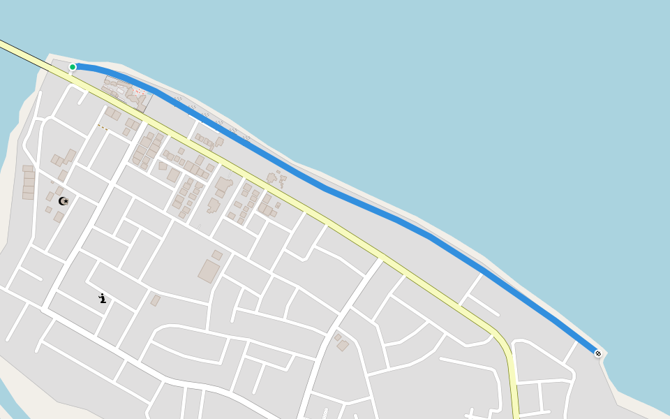Promenade walking route map in Sur
