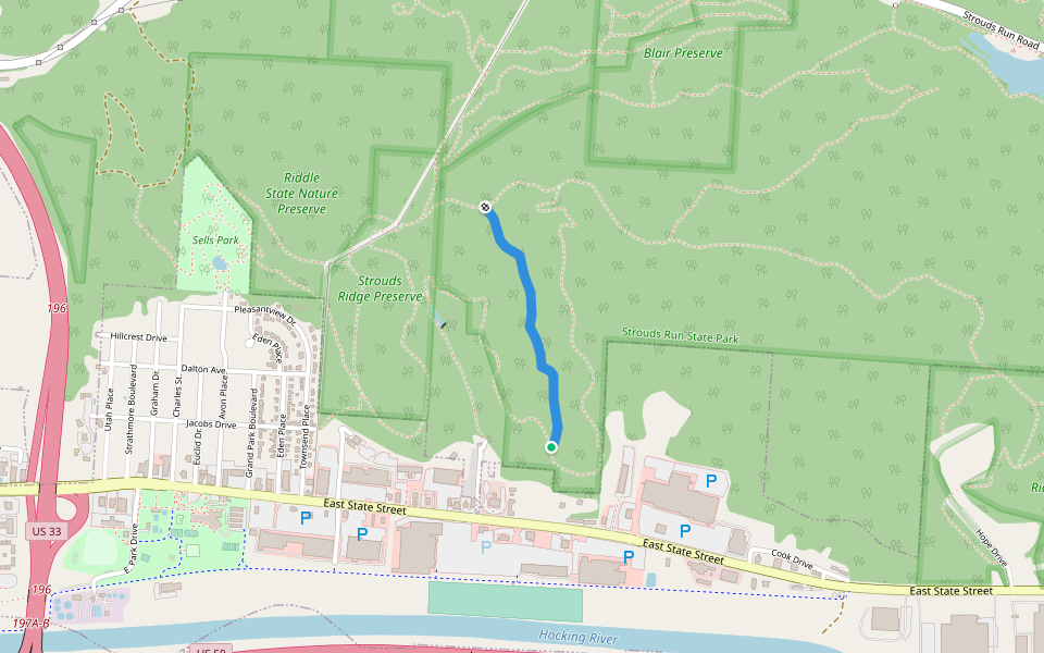 White Ash Trail walking route map in Athens