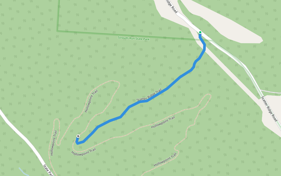 Scatter Ridge Trail walking route map in Athens