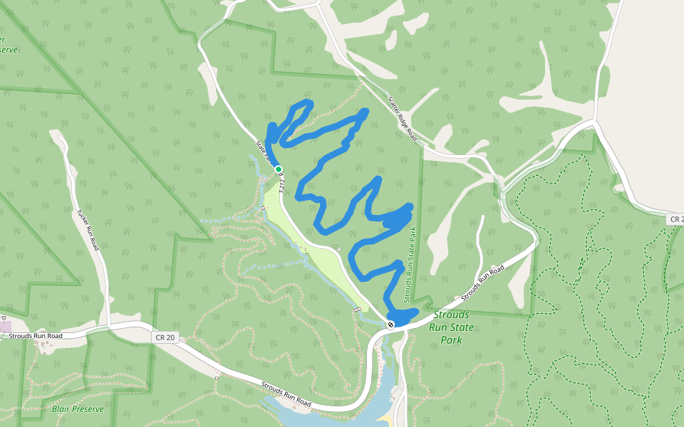 Hollowpoint Trail walking route map in Athens
