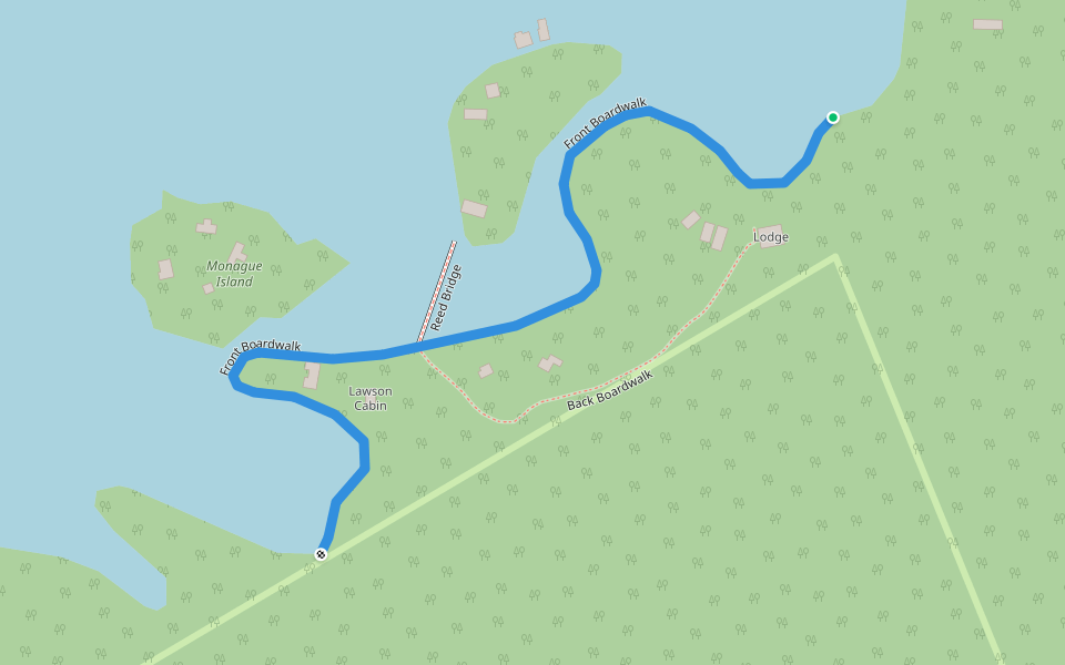 Front Boardwalk walking route map in Archipelago