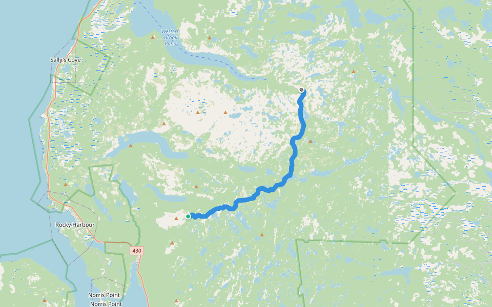 Long Range Traverse walking route map in Norris Point