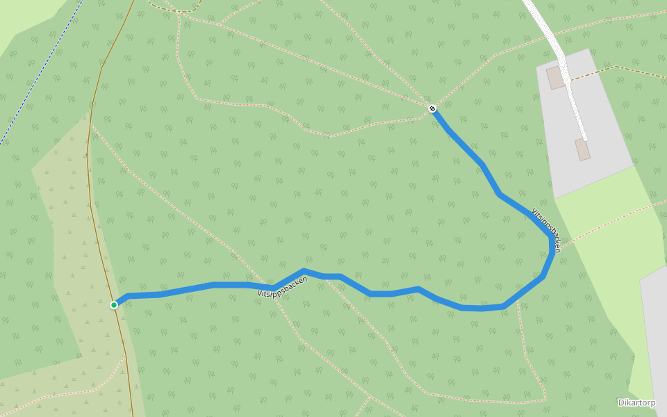 Vitsippsbacken walking route map in Kil