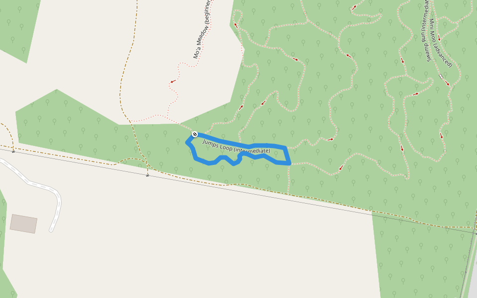 Jumps Loop (intermediate) walking route map in Westleigh
