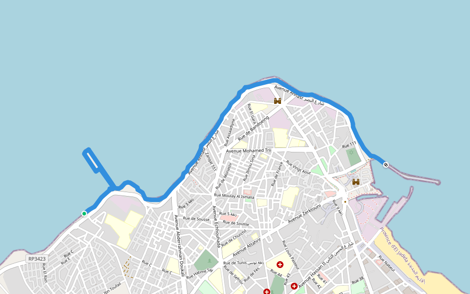 SDAU walking route map in El Jadida