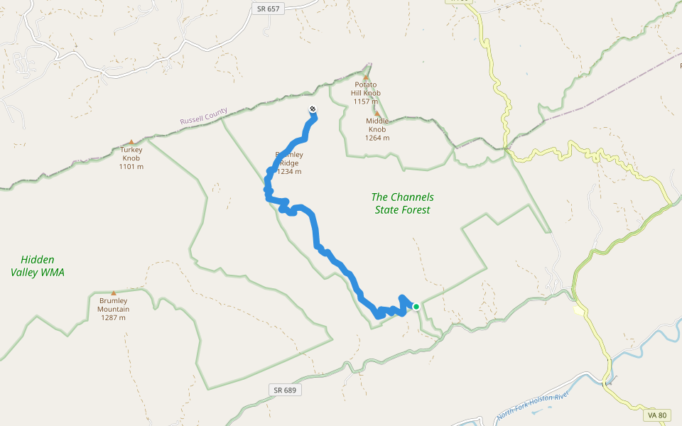 Channels Road West walking route map in Abingdon