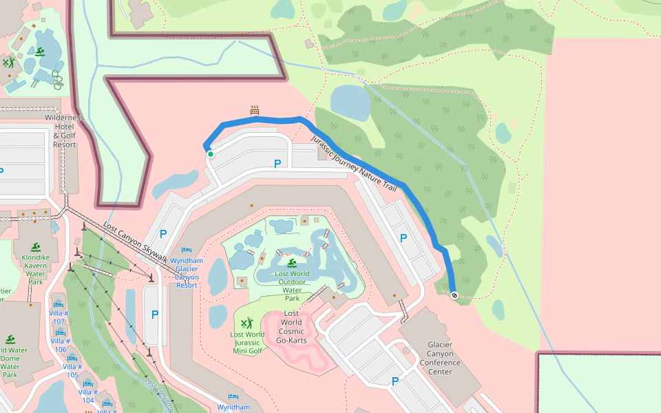 Jurassic Journey Nature Trail walking route map in Wisconsin Dells