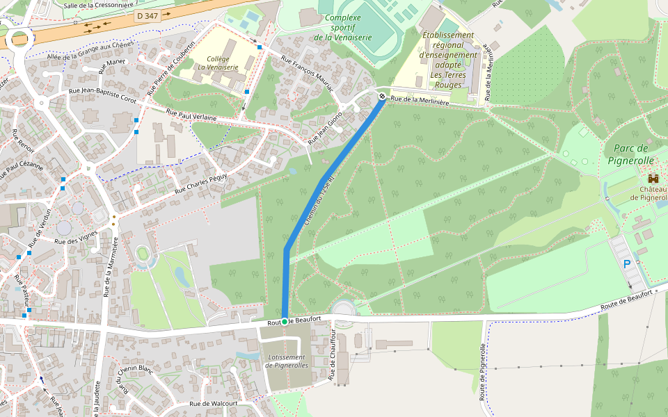 Chemin du 125e RI walking route map in Saint-Barthélemy-d'Anjou