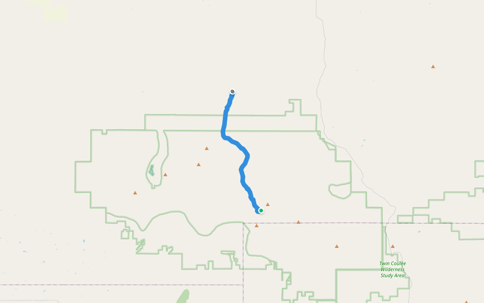 Cottonwood Trail #489 walking route map in Lewistown