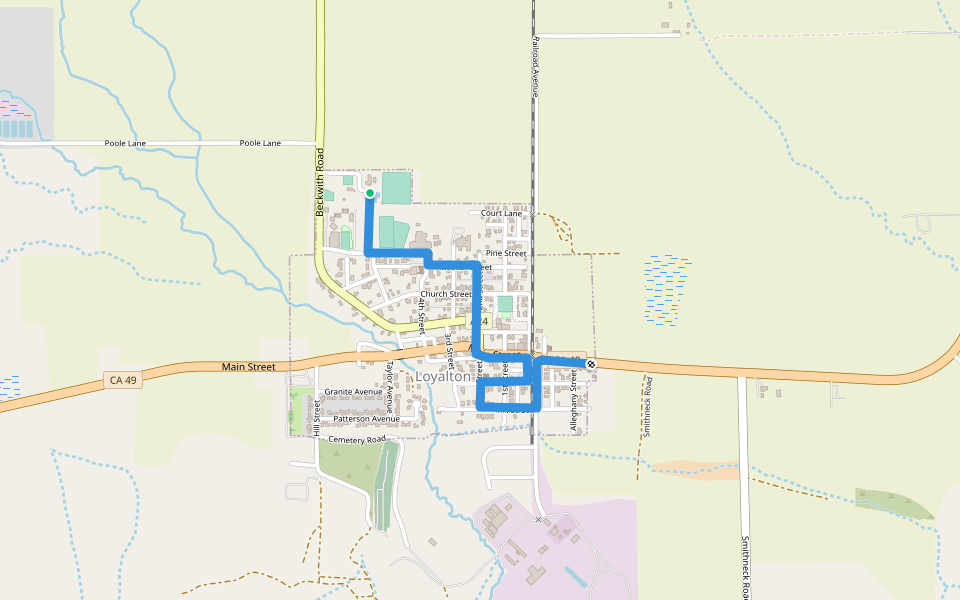 B+L Trail walking route map in Loyalton