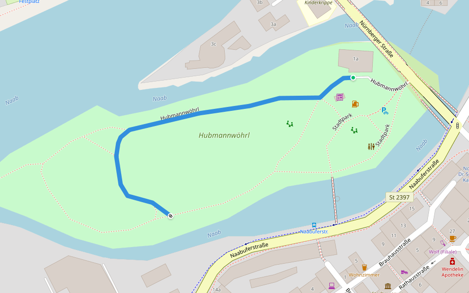 Hubmannwöhrl walking route map in Schwandorf