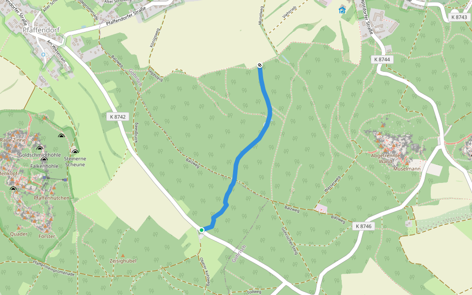 Queckenbornweg walking route map in Königstein