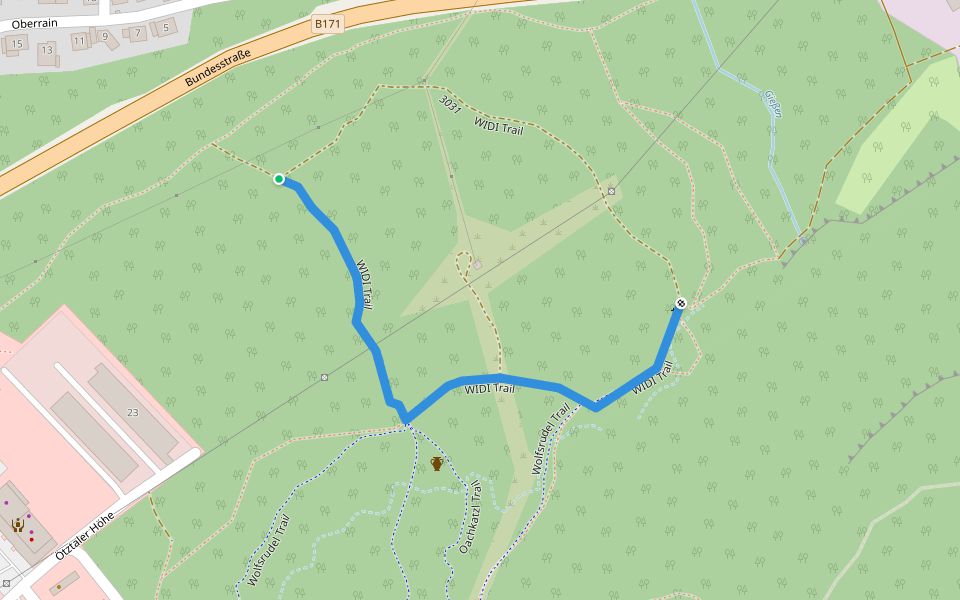 WIDI Trail walking route map in Ötztal Bahnhof