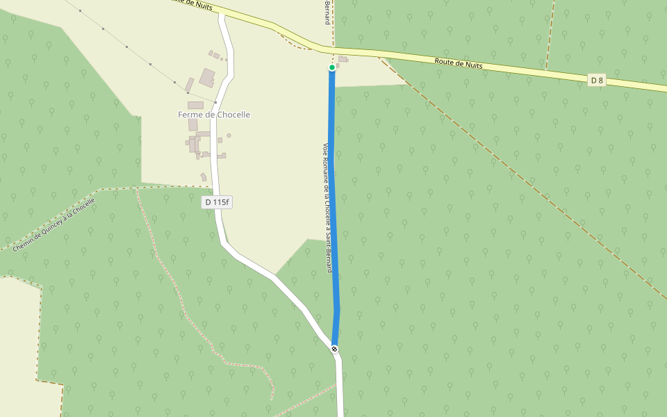 Voie Romaine de la Chocelle à Saint-Bernard walking route map in Gerland