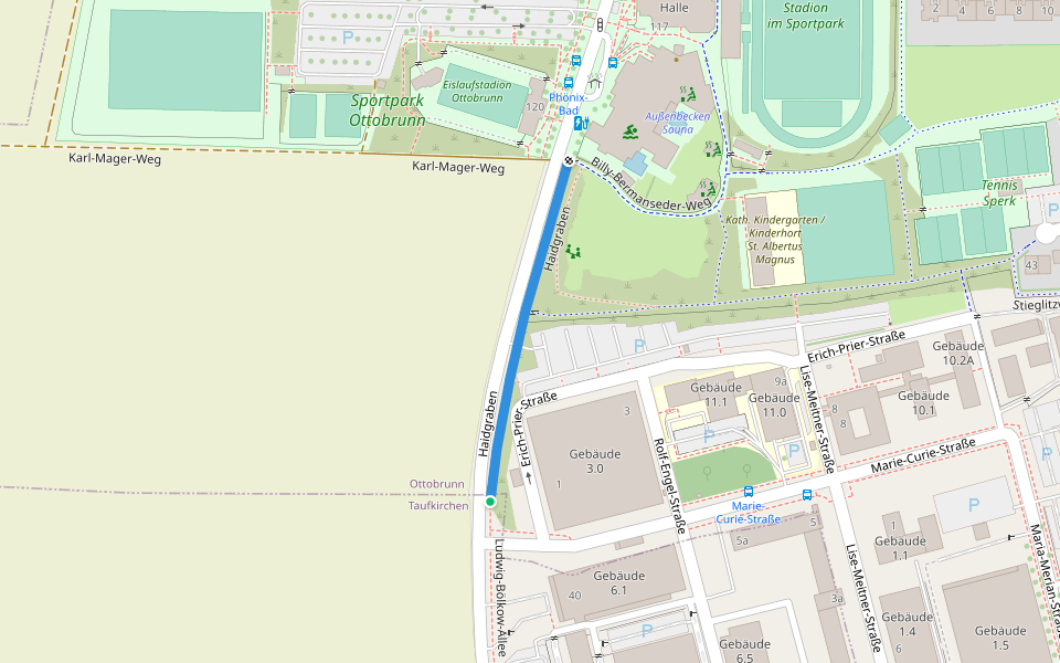 Haidgraben walking route map in Taufkirchen