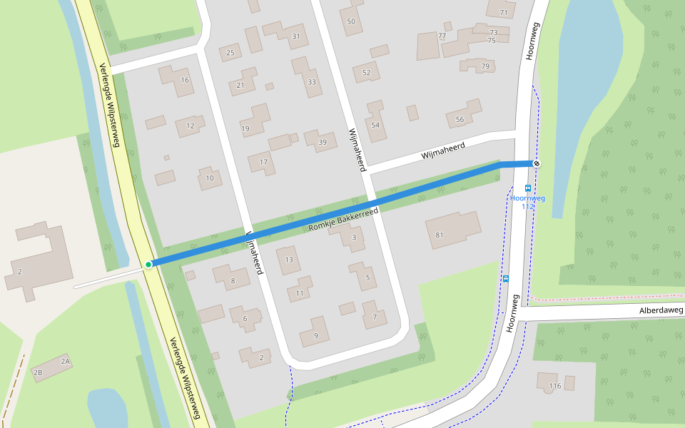 Romkje Bakkerreed walking route map in Marum