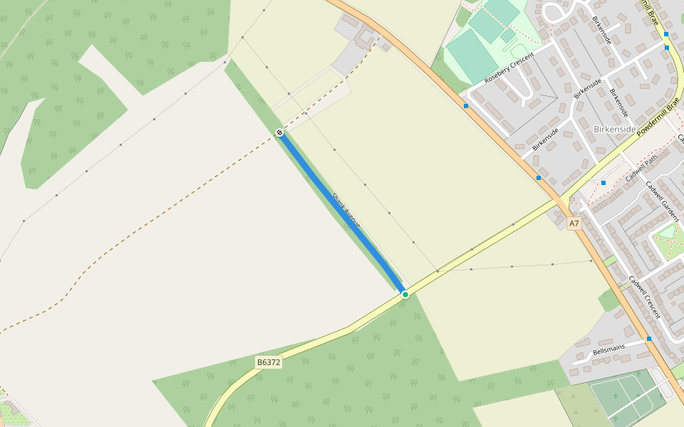 Shank Avenue walking route map in Gorebridge