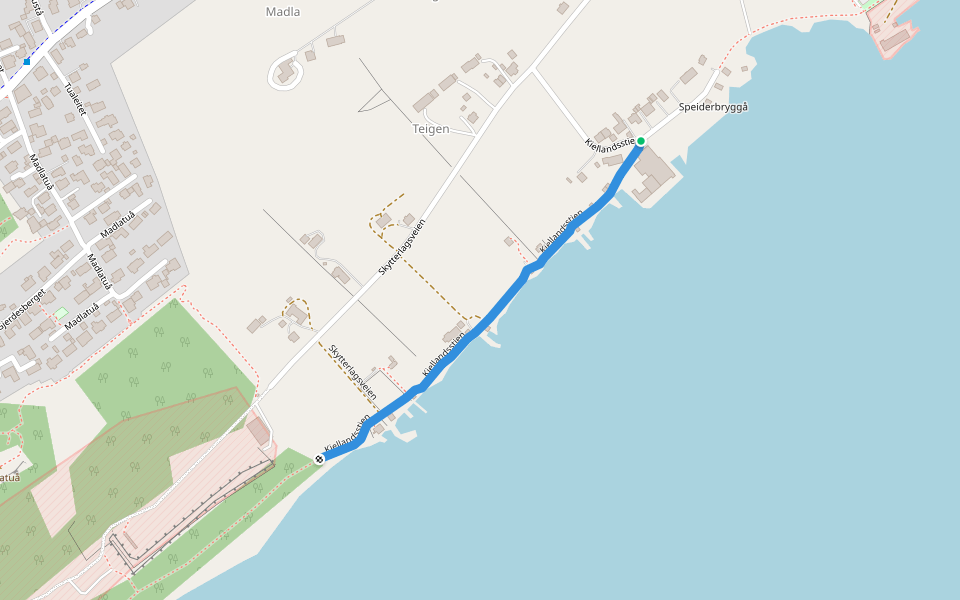 Kiellandsstien walking route map in Snøde