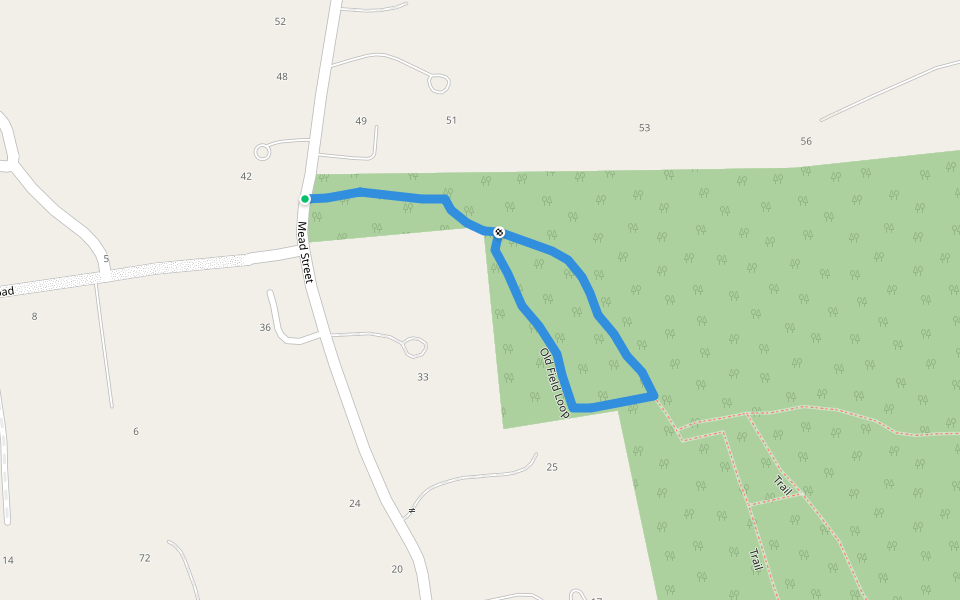 Old Field Loop walking route map in Waccabuc