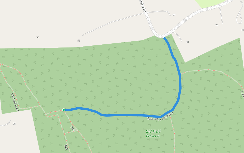 East Ridge connector walking route map in Waccabuc