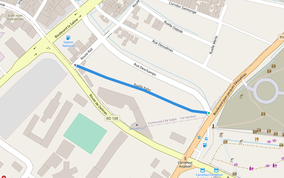 Ruelle Kahn walking route map in Port-au-Prince