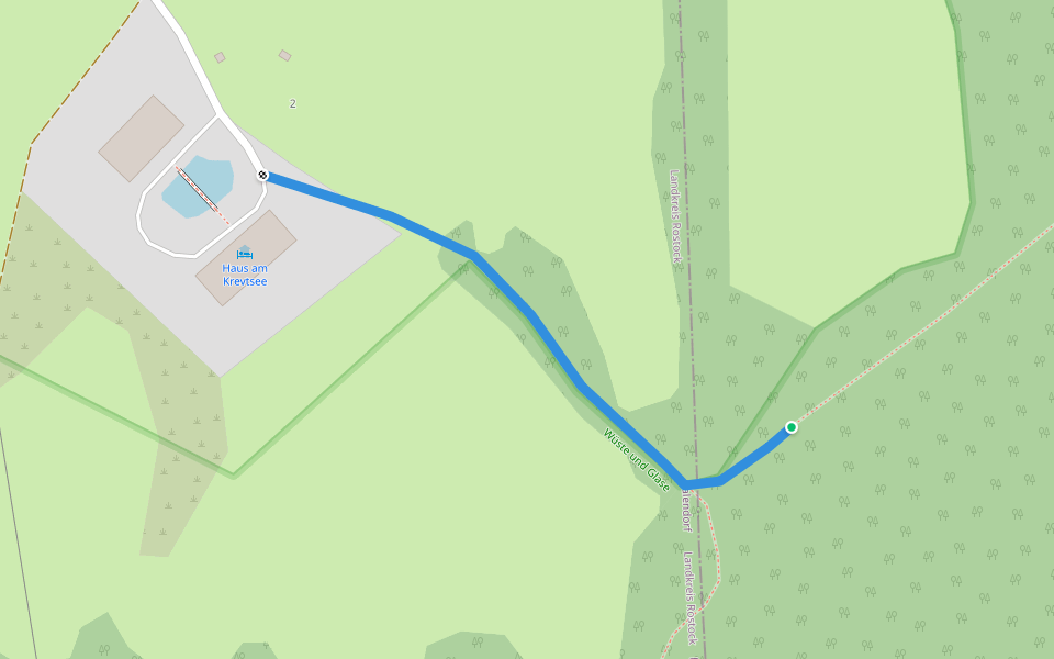 Krevtsee walking route map in Lalendorf