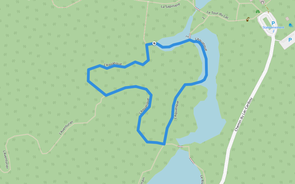 L'Aquatique walking route map in Mont-Blanc
