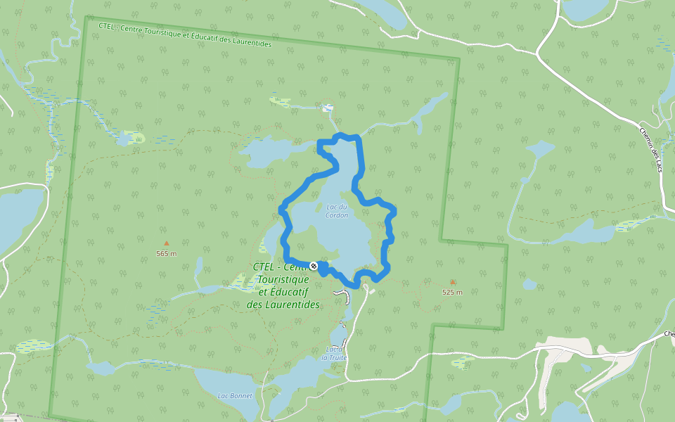 Le Tour du Lac walking route map in Mont-Blanc