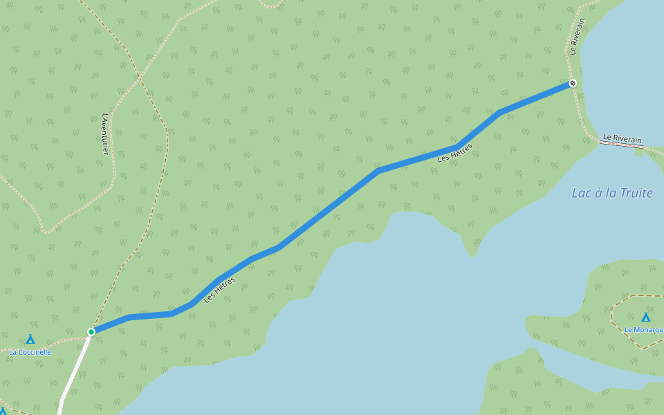 Les Hêtres walking route map in Mont-Blanc