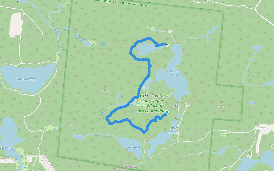 L'Aventurier walking route map in Mont-Blanc