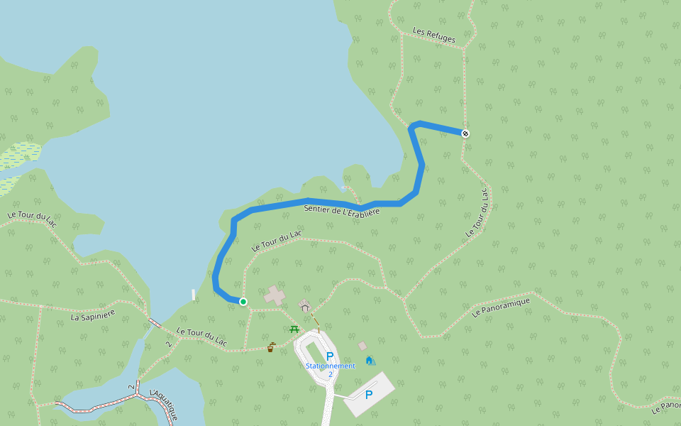 Sentier de L'Érablière walking route map in Mont-Blanc