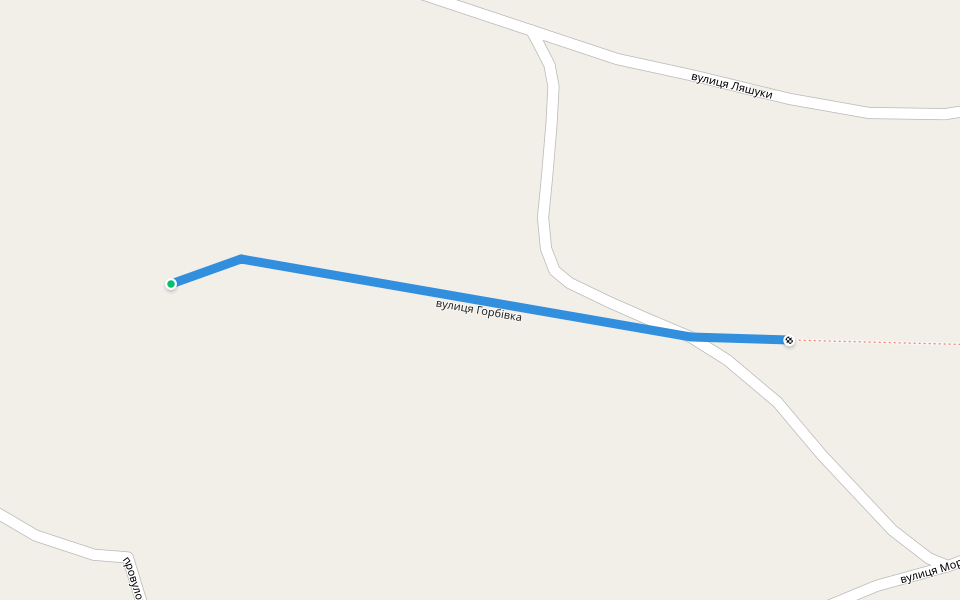 Горбівка вулиця walking route map in Kremenets'