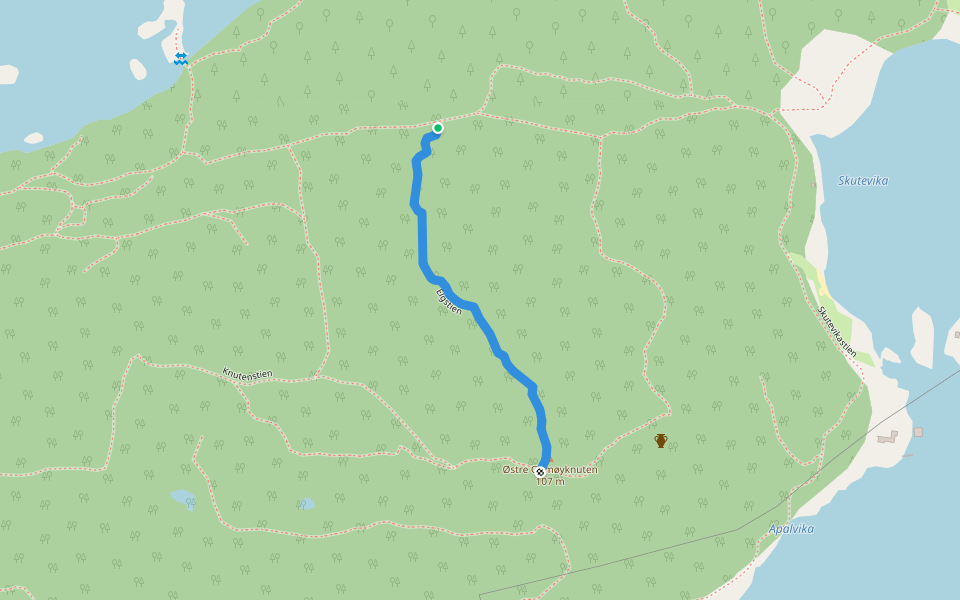 Elgstien walking route map in Valle