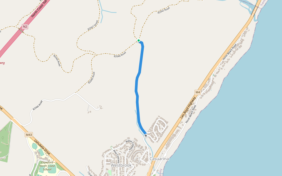 82041 Street walking route map in Westbrook