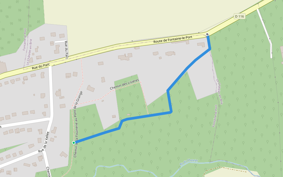 Chemin du Pont de la Grange au Châtelet walking route map in Fontaine-le-Port