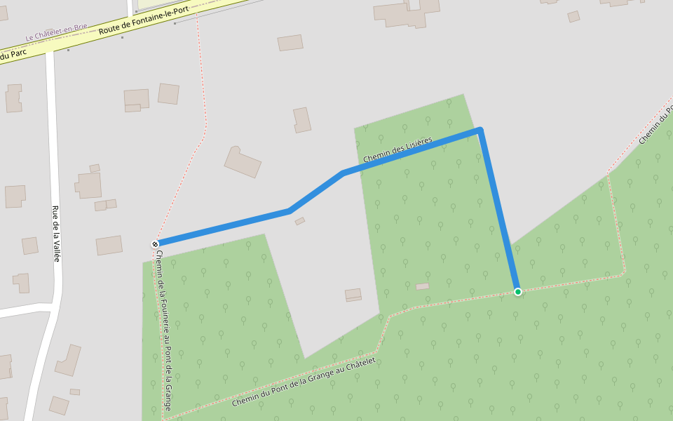 Chemin des Lisières walking route map in Fontaine-le-Port